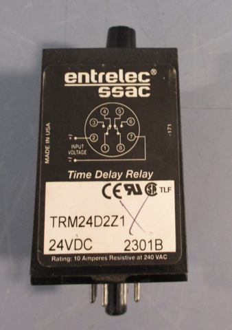 ENTRELEC SSAC TRM24D2Z1 TIME DELAY RELAY, 24VDC .05-1.0 SECONDS