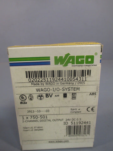 WAGO 2CHANNEL DIGITAL OUTPUT MODULE 750501 SEALED
