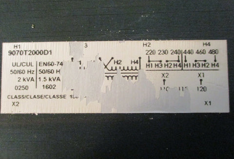 Square D 9070T2000D1 2 kVA Single Phase Transformer