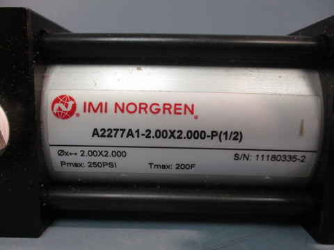 IMI NORGREN PNEUMATIC CYLINDER A2277A1-2.00X2.000-P(1/2) 250PSI 2.00X2.000