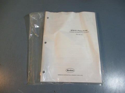 Nordson SP30 6:1 Piston Pump Installation and Maintenance Instructions 108 721D
