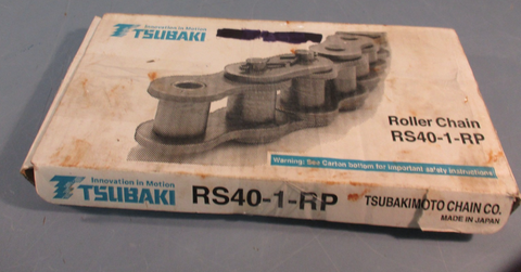 Tsubaki RS40-1-RP Roller Chain 240 Links 10 Ft #40 Chain Size 1/2" Pitch Riveted