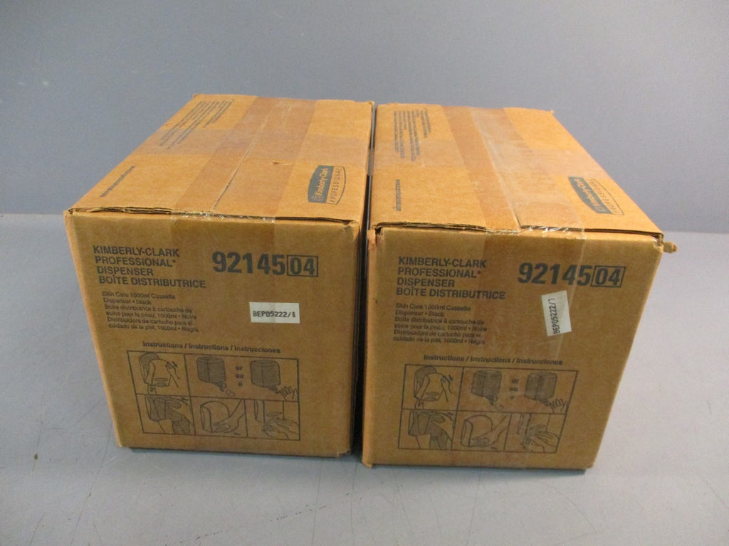 Lot of (2) Kimberly-Clark 92145 Black Wall Mount Hand Soap Sanitizer Dispenser