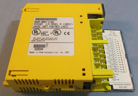 Fanuc A03B0807C104 I/O Model A (Input) AID16D 24VDC 16PT POS/NEG Logic