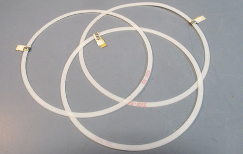 Lot of 3 White Teflon Gasket Ring 1/16" Thick, 101/8" ID, 107/8" OD NWOB