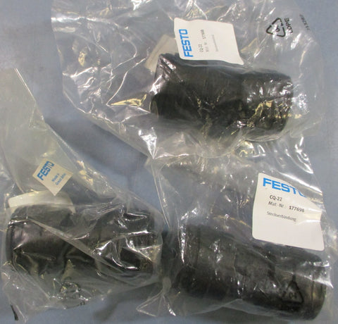 (Lot of 3) Festo 177698 Push In Straight Connector CQ22 22mm 0.95bar…15bar