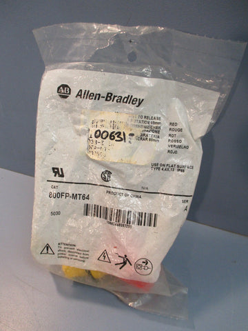 ALLEN BRADLEY 800FPMT64 PUSHBUTTON OPERATOR TWIST RELEASE RED JUMBO MUSH SER A