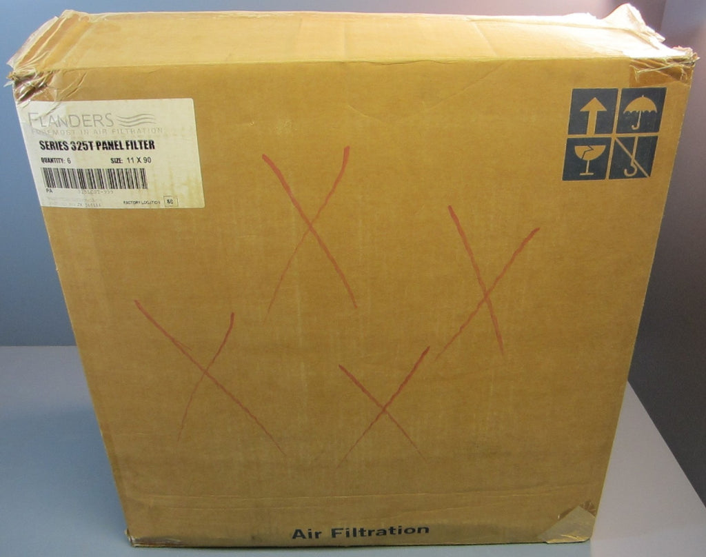 Box of 6 Flanders Series 325T Panel Filters 90" x 11"  2"