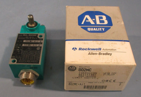 Allen Bradley 802MC-AJ1 Ser D Corrosion Resistant Pre-Wired Limit Switch