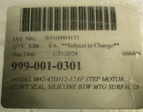Elwood Gettys M42-42D112-12AF Step Motor 3.6VDC 6.1A 5/8" Shaft Dia