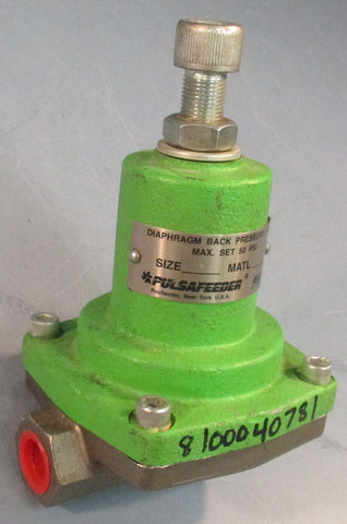 Pulsafeeder Idex Diaphragm Back Pressure Valve 1/2" 50 PSI Max 7" Length