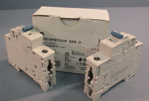Allen Bradley 1492SPM1C040 1 Pole 4 AMP Circuit Breaker Series D QTY 2 In Box