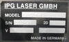 IPG Group PYL-20M Ytterbium Fiber Laser 24 Volt DC IPG Laser GMBH