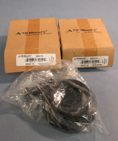 Lot of (2) TB Woods SDS118, SDSX1 1-1/8”, SG Bushing Keyed Bore