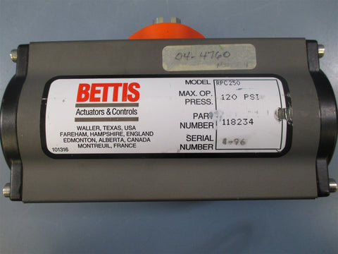 Bettis RPC250 118234 Pneumatic Actuator