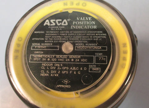 Asco HS2D2YAT2NGA Valve Position Indicator Head
