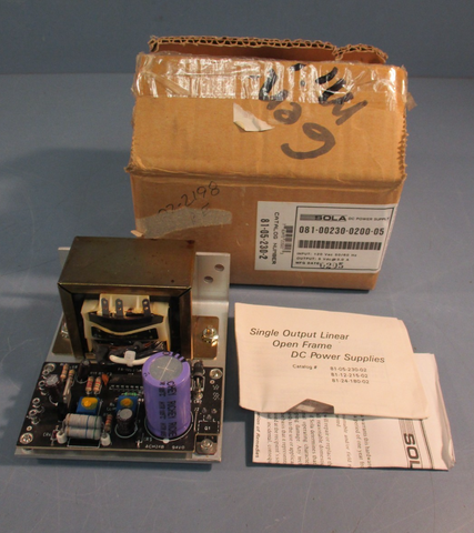 SOLA 81-05-230-02 120VAC 0.43A 47-63Hz DC POWER SUPPLY