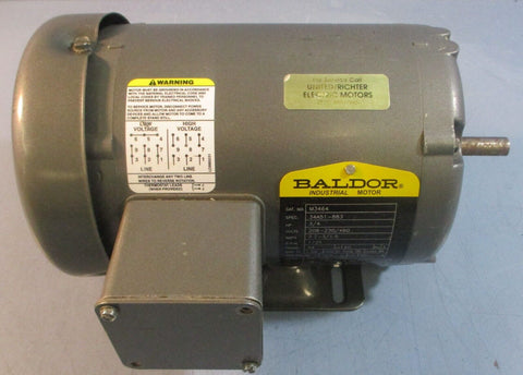 Baldor M3464 Electric Motor 34A51-883 208-230/460V 1725RPM 3PH 1/2" Shaft Dia