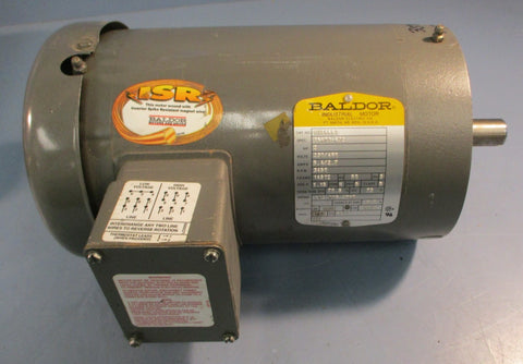 Baldor VM3555T 3-Phase Industrial Motor 2 HP 230/460 VAC 3450 RPM 7/8" Shaft Dia