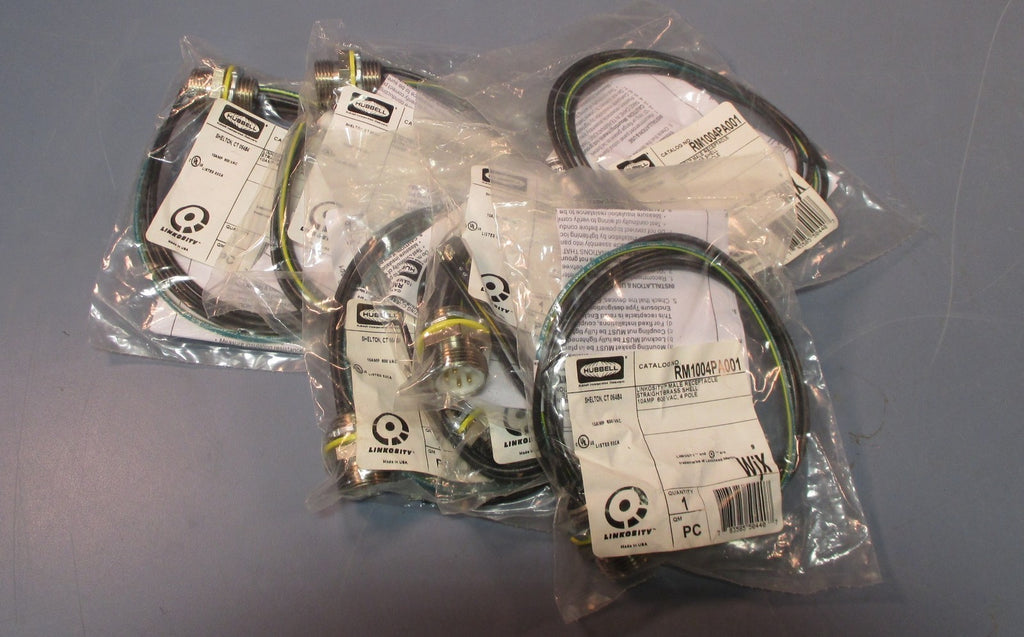 Hubbell RM1004PA001 Linkosity Male Receptacle Straight Brass Shell Lot of 7