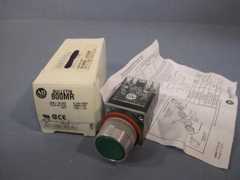 AllenBradley Green Pushbutton Flush Head Ser A 800MRA1A