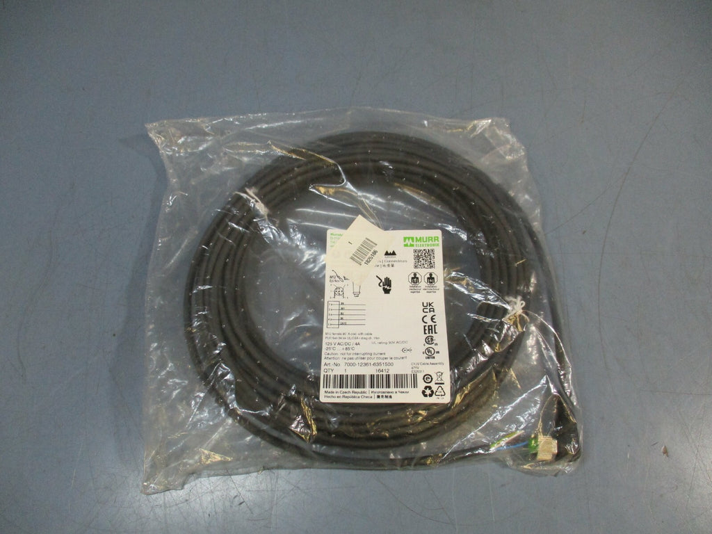 Murr Elektronik 7000-12361-6351500 Cable Assembly M12 female A-cod 125V AC/DC 4A