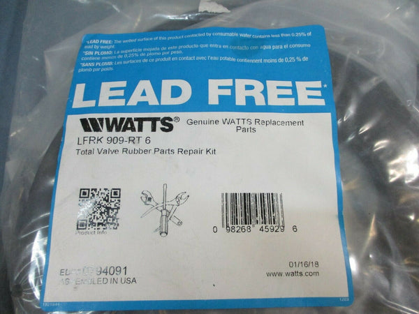 Watts LFRK 909-RT 6 Total Valve Rubber Parts Repair Kit Factory Sealed ...