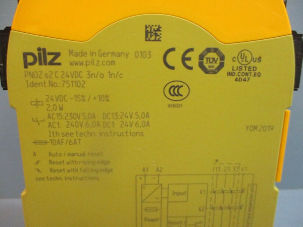 Pilz PNOZ S2 C Safety Relay Gate Monitor 751102 24VDC 3n/o 1n/c | ETech ...