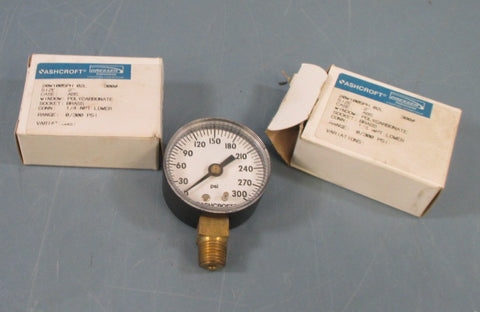 Lot of 2 Ashcroft Dresser 20W1005PH 02L 300#, 2" Face Pressure Gauge 300 PSI New