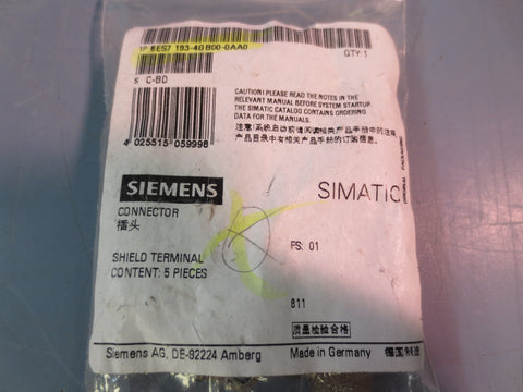 New Lot of 20 SIEMENS 6ES7 193-4GB00-0AA0 Shield Terminal Support