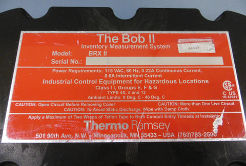 Thermo Ramsey The Bob II Inventory Measurement System BRX II