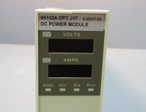 Agilent 66102A OPT J17, 020V/7.5A DC Power Module 360VA Max 50/60Hz