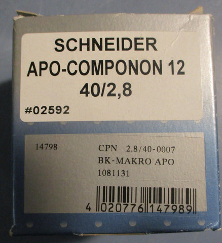 Schneider Kreuznach APO-Componon 12 40/2.8 Lens 40mm Focal Length