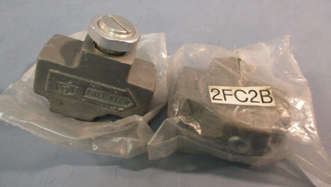Lot of (2) Numatics 2FC2B Flow Control Valve, Aluminum Body, Sloted Stem