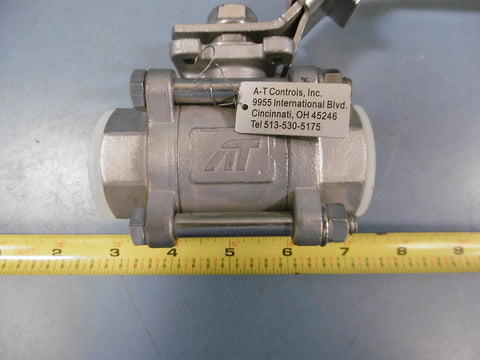 AT Controls 1" 55TH0100XXX 3 Piece Air Operated Manual Ball Valve
