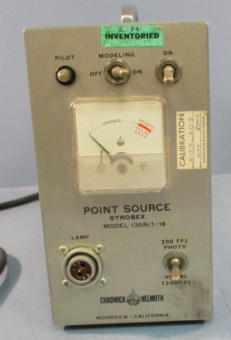 Chadwick Helmuth Point Source Strobex 135N/118 200 FPS Photo 1200 FPS Visual