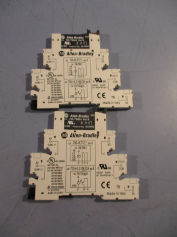 LOT OF 2 ALLEN BRADLEY 700-HLT1Z TERMINAL BLOCK SER A 12-24V W/700-TBS24 RELAY