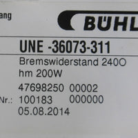 Koch Brake Resistance for Frequency Converter: UNE36073311 240 OHM, 200W
