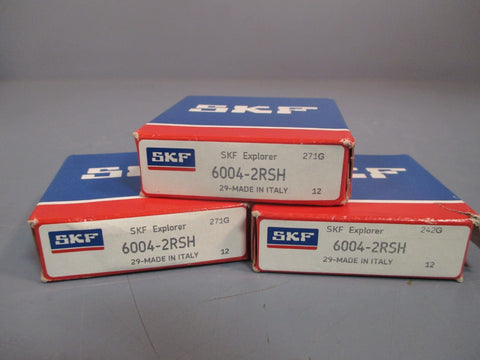 LOT OF THREE SKF EXPLORER BALL BEARING 6004-2RSH