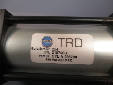 Bimba TRD 2" Bore x 4" Stroke Pneumatic Cylinder, 250 PSI Max, Base 310760-1