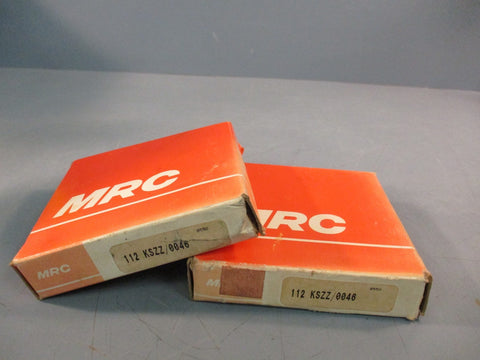 Lot of (2) MRC 112KSZZ/0046 Single Row Radial Steel Bearing