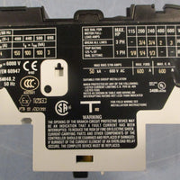 Moeller PKZM04 NHI11PKZ0 Motor Protective Circuit Breaker 600VAC 3PH 2.54A
