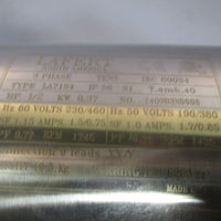 LAFERT North America 3 Phase TENV 1/2 HP Hz: 60 230/460V Motor LA71S4