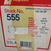 Magnetek 555 Universal Electric Motor 1075 RPM, 208-230V, 1.6-.85AMPS, 1/4-1/8HP