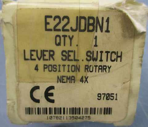 Eaton Cutler Hammer 4-Position Rotary Selector Switch E22JDBN1 Nema 4X