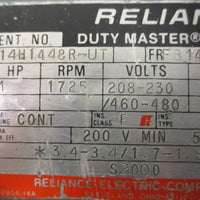 Reliance Electric P14H1448RUT AC Motor 1HP 1725RPM 3PH 7/8" Shaft Dia
