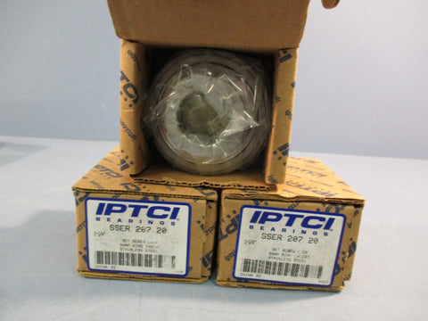 LOT OF (3) IPTCI SSER207-20 STAINLESS STEEL BALL INSERT BEARING 1-1/4"
