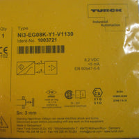 Turck Ni3EG08KY1V1130 Inductive Proximity Sensor 1003721 Sn 3mm 8, 2 VDC