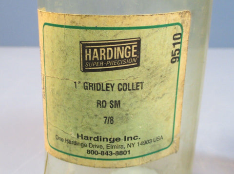 Hardinge 1" Gridley Collet RD SM 7/8 Workholding Collet NOS