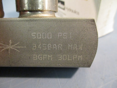 Parker Needle Flow Control Valve N600SS 5000PSI 345 Bar Max 8 GPM 30 LPM
